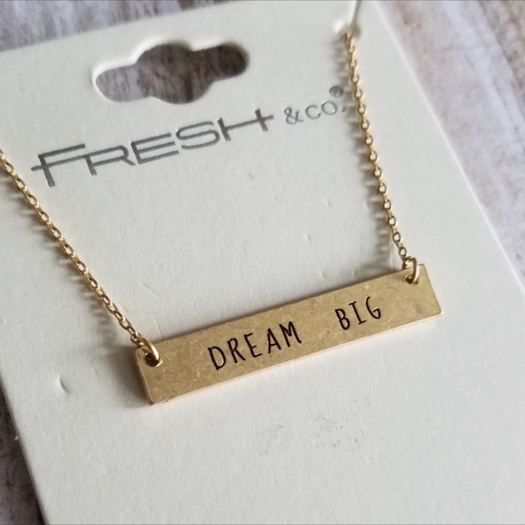 Jewelry - 🌟3/$30🌟Dream Big gold tone stamped necklace